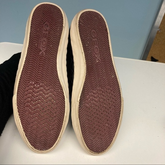 GEOX Respira Sz 7 Kalispera Green Blue Hue Quilted  High Top Lace Up Sneakers - Picture 10 of 10